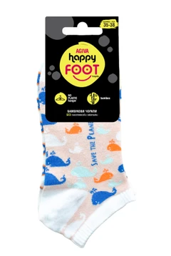 Дамски чорапи за маратонки Agiva Happy Foottopia, От бамбук, С графичен дизайн, 39-42, Кит